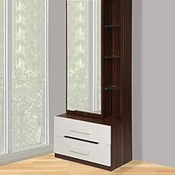 Homiez Decor Engineered Wood Walnut Finish Shell Dressing Table; Standard-18
