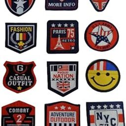 UKIYO | Multicolored Applique Embroidery Decorative Sewable Repair Patches for Jackets,Jeans,Bags,Etc(Set of 12-Fixed Design) (12)-28