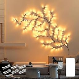 Tree Branches Decorative Wall Light Aesthetic Willow Vine Lights Flexible Enchanted Fairy Lights Twinkle Tree Lighted Branches LED Branch Light Flexible Vine Fairy-picture-31