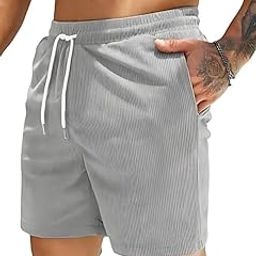 Men's Premium Polycotton Casual Ribbed Shorts || Elastic & Drawstring Waist with 2 Pocket || Loose Fit Lightweight Burmuda Perfect for Workout, Beach & Summer-picture-17