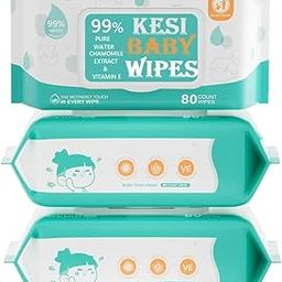 KESI ORNAMENTS 160 Pcs Gentle Baby Wipes with Lid | 99% Pure Water Wipes for Babies with Fragrance | Enriched with Vitamin E Oil | Paraben Free | Cruelty-Free (Pack of 2)-image-5
