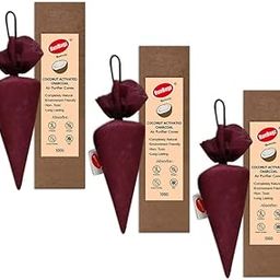 RunBugz Activated Carbon Air Purifier Cone to remove Odor and Moisture from Car, Bathroom and Kitchen -100 Grams Coconut Activated Charcoal (Classic Maroon) (Pack of 3)-image-12