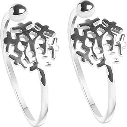 Clara 925 Sterling Silver Hugo Toe Rings Pair | Size Adjustable | Gift for Women and Girls-image-1