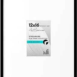 Americanflat 12x16 Picture Frame in Black - Use as 4x6 Picture Frame with Mat or 12x16 Frame Without Mat - Thin Border Photo Frame with Plexiglass Cover - Vertical or Horizontal Wall Display-5