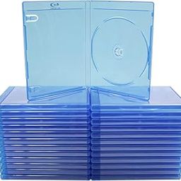 (25 Pack) Blu-Ray Empty Replacement Cases - Single Capacity - Standard 12mm Thick with Clear Wrap-Around Sleeve #BRBR12BL-15