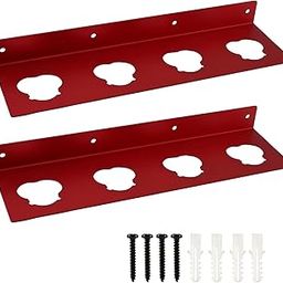 2Pcs Battery Holder for Milwaukee M12, Wall Mount Battery Storage for 4Pcs Batteries, Metal Battery Holder Organizers M12 Packout Accessories(Red)-12