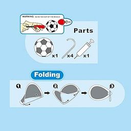 LOSA Foldable Soccer Goals Carrying Bag Pop-Up Soccer Goal Premium Foldable Durable Yellow Portable Goals Nets 80Cm-picture-3