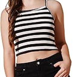 Womens Top Striped Ribbed Helter Neck Slim Fit Crop Tank Top | Camisole, Helter Neck, Sleeveless, Crop, Gym, Casual-image-11