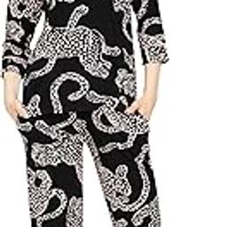 Night Suit for Women's Leopard Printed Cotton Night Dress of Top and Pajama Set 5787-image-68