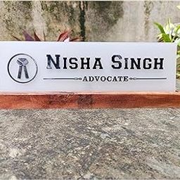 CARVEGLOW® Acrylic 3D Desktop/Table Nameplate (30cm x 9cm) with Wood Stand For Office | Home | Doctor | Lawyer | Table Nameplate/Tabletop Nameplate for Professional-picture-15
