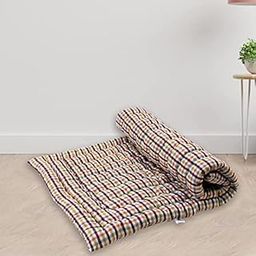 Ag Soft Cotton Multi Color Foldable Light Weight Single Bed Mattress, 3 X 6 Ft (Yellow Check)-30