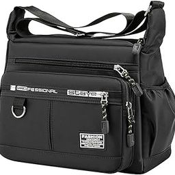 Fashion Messenger Bag for Men - Versatile, Waterproof, Multi-Pocket, Polyester Crossbody Bag for Daily Use - Travel, Work & School Essentials, Black, 31x12x24 cm-image-18