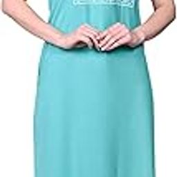 Plain Nighty with Embroidery in The Front and a Pocket Women Cotton Floor Length Nighty-image-118