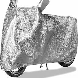 PROTEGO All Weather Protection Two Wheeler Cover for All Activa, Scooter & Scooty | Anti Dust, 100% Waterproof, Heat Resistant, UV Proof - Triple Stitched with Mirror Pocket | (Metallic Silver)-16