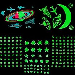 Wall1ders Night Glow in The Dark Big and Small Star Wall Ceiling Radium Stickers (Pack of 134) (NewNightGlow)-image-77