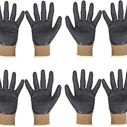 QTM Brown Nylon Anti Cut Resistance Hand Gloves 4 Pair and Industrial use, use for Kitchen, Gardening, Metal Sheet, Agriculture, Construction etc Gardening Shoulder Glove Gardening Shoulder Glove-picture-25