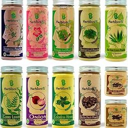 HERBTONIQ Hair Care Regimens Combo Of 11 Products-Jatamansi,Hibiscus,Bhringraj,Brahmi,Aloe Vera,Curry,Onion,Neutral Henna,Amla,Reetha,Shikakai Powder For Hair Pack-For Men And Women(1600 Gram)-image-13
