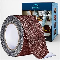 Lifekrafts Anti Skid Tape For Stairs - Size (5 Meters X 50 MM) | BROWN | Good Grip, Friction |Pack of 1-picture-22