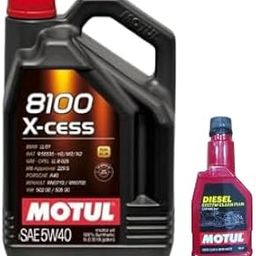 Motul 8100 Xcess 5W-40 API SN/CF Fully Synthetic Engine Oil for Petrol and Diesel Cars (5 L) with Diesel System Clean Plus (200ml) Combos-image-57