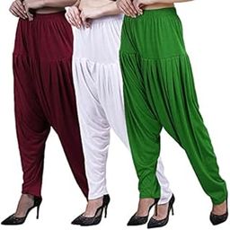 Viscose Patiala Pants with Elastic Waistband for All-Day Comfort Pack of 3-image-6