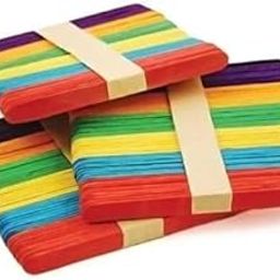 Eclet 100 Pcs Colored Popsicle Sticks for Crafts, 4.5 Inch Colored Wooden Craft Sticks, Ice Cream Sticks, Rainbow Popsicle Sticks, Great for DIY Craft Creative Designs and Children Education-8
