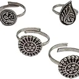 nipstec Graceful German Silver Toe Rings for Women | Stylish & Antique look Jewelry|Traditional Ethnic Jewelry for Weddings & Festive-picture-42