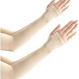 TENDSY Unisex Compression Arm Sleeves for Sports, Cycling, Basketball & More - UPF 50+ Sun Protection Arm Sleeves for Men's & Women's (Beige)-(Pack of 2 Pairs)-picture-31