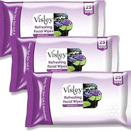 Visley Daily Cleansing Facial Wipes 25N Each -Pack of 3 |Wet Wipes for Face with Water Lily|Makeup Remover Wipes|Hydrating,Refreshing, Soothing-image-24