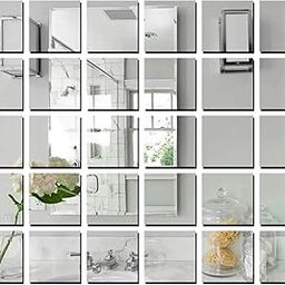 Wall1ders 3D Acrylic Mirror Stickers For Wall - Big Square 30 - Each Piece Size 10 Cm - (4 Inch) (Silver), Self-Adhesive, Floor-image-4