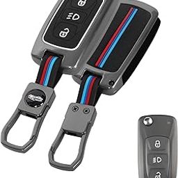 AutoThrill Premium Metal Key Cover Compatible with Tata Tiago | Nexon | Altroz | Safari | Storme | Zest | Bolt | Tigor | Punch | Hexa 3 Button Flip Key-25