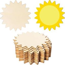 Curious Button 20 Pcs Sun Shaped Unfinished Wooden Cutout Craft Shapes for DIY Painting, Summer Outdoor Decor, Wedding, Birthday, Christmas & Thanksgiving Decorations – Craft-Ready Ornaments-image-4