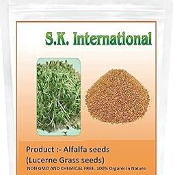 S.K.International Organic Alfalfa Seeds Lucerne High Protein Grass Seeds For Sprouting And Cultivation 250Gms-image-56