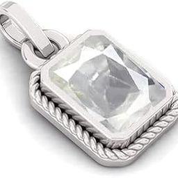 13.25 Ratti 12.05 Carat White Sapphire Pendant Original Certified by Lab Pukhraj Ratan for Silver Plated Pendant Bracelet of Men & Woman-22
