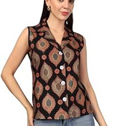 New Rayon Ethnic Motifs Printed Casual Shrit Style Top for Women | Women Formal Top-image-92