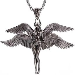 Angel Necklace for Men Women Retro Stainless Steel Guardian Angel Pendant Necklace Amulet Jewelry Gift-image-40