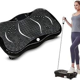 Alpha Crazyfit Vibration Plate Massager,Home&Gym Workout Machine for Muscle Toning,Calorie Burning,Massaging,Weight Loss,Pain Relief&Comes with 5 Program Mode with Remote,2 Exercise Band-2