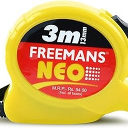 FREEMANS NEO 3m:13mm Steel Inchi Pocket Measuring Tape with Unbreakable ABS Case, Click-Action Front Lock, Finger Stop Protection, Hand Strap and Belt Clip-21