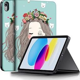 MOCA Case for iPad 10th Generation 2022 iPad 10.9 Inch iPad Case Slim Stand Back Protective Smart Cover for 10.9” iPad 10th Gen 2022 Release A2696 A2757 A2777 iPad Cover (Flower Girl)-1