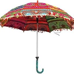 Colorful Design Rajasthani Embroidered Work Umbrella For Photo Shoot, Celebration, Party, Events Party Decoration and Home Decor-image-113