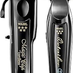 Wahl Professional Men | 5-Star Series Cordless Barber Combo | Includes 5-Star Black Magic Clip & 5-Star Black Detailer Li-18