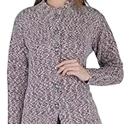 lady willington Women's Wool Round Neck Cardigan-picture-31