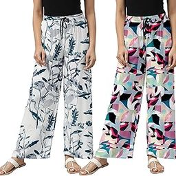 Cotton Women All-Over Printed Drawstring Waist Relaxed Pyjamas (PACK OF 2)-image-56