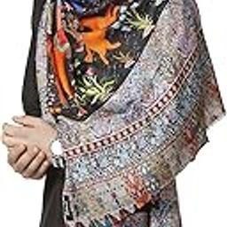 MENS FINE SOFT BAMBOO STOLE, SHIKAARDAR DESIGN - BLACK-image-97