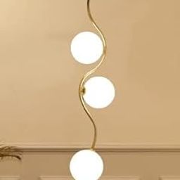 Carsten Metal & Glass Decorative Hanging Lamp/Pendant Ceiling Light for Home/Living Room/Bedroom/Office/Dining/Cafe/Restaurants, Tree Bail Design with Three Globe, Glass Finish (with Bulb)-image-87
