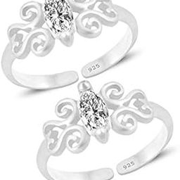 Sterling Silver Toe Rings For Women|925 Sterling Silver Toe Ring|Silver Bichiya For Women Pure Silver|Silver Ring For Toe Finger|Chandi Ki Bichiya|Leg Foot Finger Ring - Adjustable-43