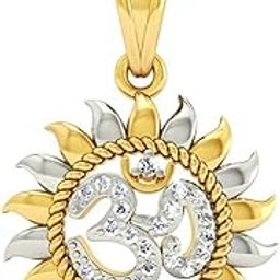 925 Sterling Silver Gold Plated Shivay Chakra Pendant for Men & Women With Cable Chain | Pure Silver Religious Locket for Good Health & Wealth-46