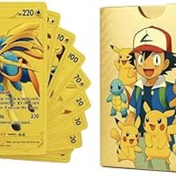 Click & Collect_Poke Card Game for Kids | 55 Pcs Playing Card Set | Metallic Foil Trading Cards for Kids & Collectors | 1 Set - Golden-image-99
