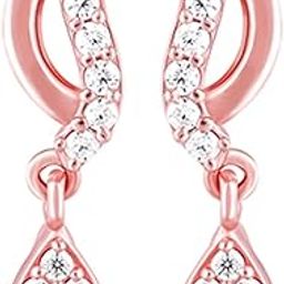 925 Silver Rose Gold Wavecrest Earrings| studs to Gift Women & Girls | With Certificate of Authenticity and 925 Stamp | 6 Months Warranty*-16
