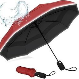 UV protection Navy Umbrella Automatic open close for rain and sun protection 3 fold for men women kids boys girls big size large three fold stylish folding under windproof travel-image-24
