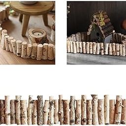 Birch Wood Mini Fence Decoration Lawn Decorative Versatile Flower Pot Border L Statues & Lawn Ornaments-image-49